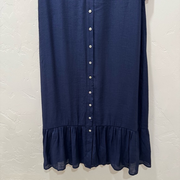 NWT Nanette Lepore Caribbean Texture Navy Blue Midi Dress Women's 10 *NO Belt - Picture 5 of 14